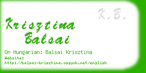 krisztina balsai business card